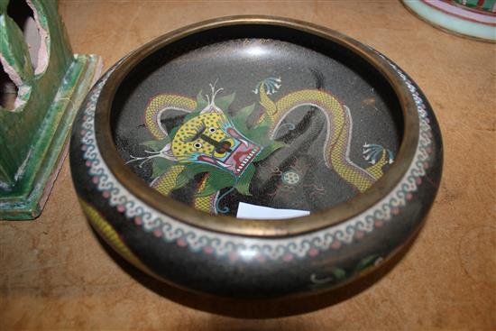 Chinese cloisonne dragon bowl